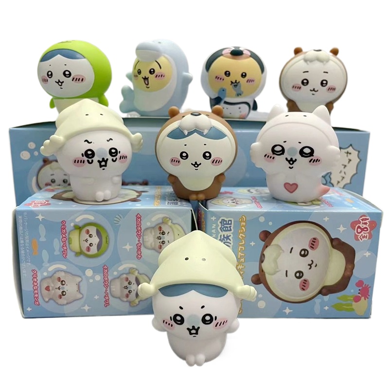 Marine Aquarium Kit - 8 adet/Kutu Kawaii Chiikawa Akvaryum Gizemli