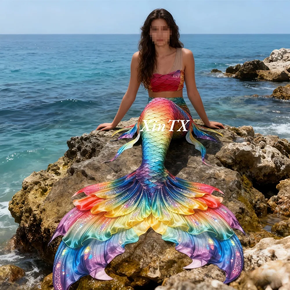 Marine Aquarium Kit - Denizkızı kuyruğu gökkuşağı rengi büyük kadın